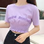 Short-sleeve Smocked Waist T-shirt