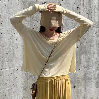 Plain Long-sleeve Oversize Knit Top