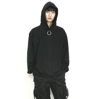 Hoop-detail Dip-back Hoodie