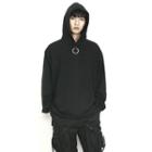 Hoop-detail Dip-back Hoodie
