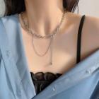 Safety Pin Chain Choker As Shown In Figure - One Size
