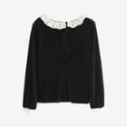Contrast Ruffle Panel Blouse Black - One Size