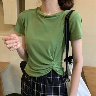 Short Sleeve Round Neck Crop T-shirt