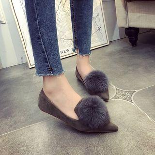 Pom Pom Pointy Toe Flats