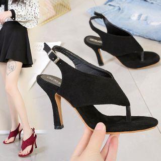 Wide Strap Stiletto Heel Sandals