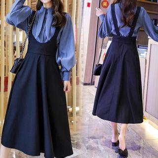 Set: Plain Shirt + Jumper Dress