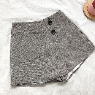 Asymmetric High-waist A-line Shorts