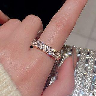 Square Rhinestone Alloy Ring