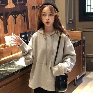 Drawstring Hoodie / Striped Long-sleeve T-shirt