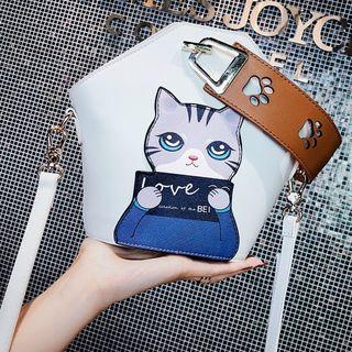 Faux-leather Print Cross Bag