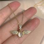 Cat Eyes Stone Wings Necklace Necklace - Gold - One Size