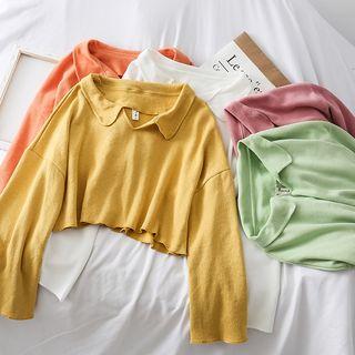 Loose-fit Collared Crop Top