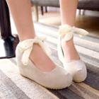 Lace-up Back Hidden Wedge Pumps