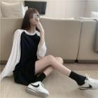 Long-sleeve Mini Raglan T-shirt Dress As Shown In Figure - One Size