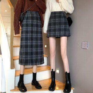 High Waist Plaid A-line Skirt (various Designs)