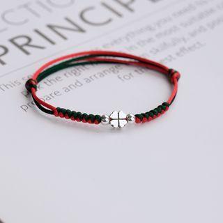 925 Sterling Silver Clover Woven Bracelet As Shown In Figure - One Size
