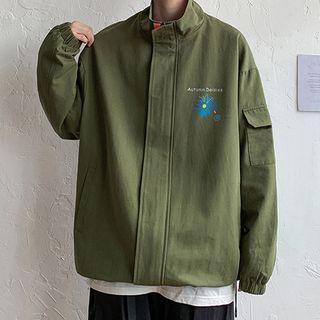 Monster Print Zip-up Jacket