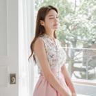 Sleeveless Mini Skirt Hanbok Set (floral / Pink)