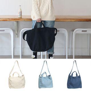 Denim Shopper Bag With Shoulder Strap