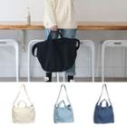Denim Shopper Bag With Shoulder Strap