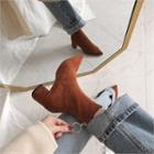 Pointy-toe Faux-suede Ankle Boots In 8 Colors