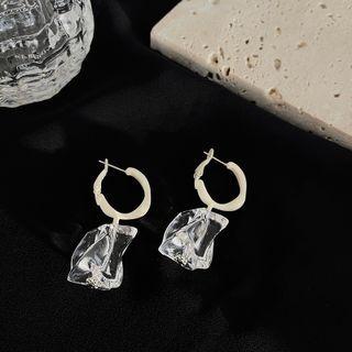 Transparent Acrylic Alloy Dangle Earring 1 Pair - White - One Size