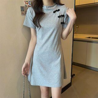 Frog-button Mini A-line Dress