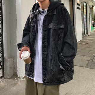 Hooded Pocket Detail Denim Jacket