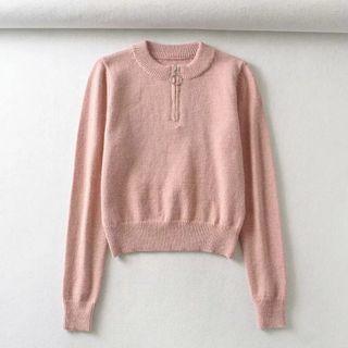 Half-zip Sweater Mauve Pink - One Size