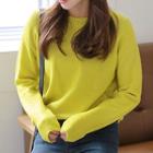 Round-neck Long-sleeve Colored Sweater
