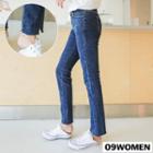 Plus Size Cutaway-hem Straight-cut Jeans