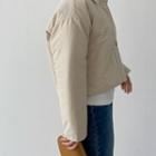 Cropped Puffer Jacket Beige - One Size