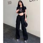 Multi-pocket Wide-leg Pants