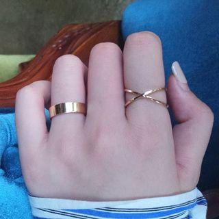 Set Of 2: Polished Ring + Double Ring
