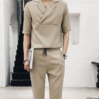 Set: Short-sleeve Shirt + Drawstring Pants