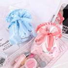Embroidered Bow Makeup Drawstring Pouch