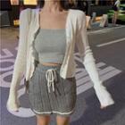 Plain Light Jacket / Camisole Top / Knit Skirt