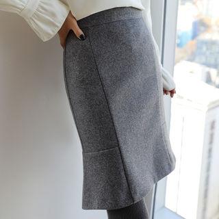 Napped A-line Skirt