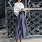Long-sleeve Hanfu Top / Midi Skirt