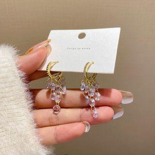 Faux Crystal Fringed Earring E4577 - 1 Pr - Gold - One Size