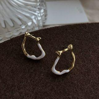Irregular Glaze Alloy Earring 1 Pair - Silver Stud - Gold - One Size