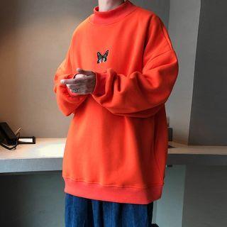 Butterfly Embroidered Long-sleeve Sweatshirt