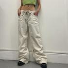 Low Waist Tie-waist Wide-leg Cargo Pants
