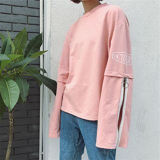 Zip Detail Long Sleeve T-shirt
