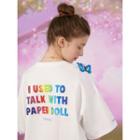 Rainbow-letter Loose-fit T-shirt White - One Size