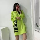 Letter-print Neon T-shirt Dress