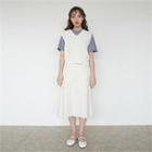 Frey-hem A-line Midi Skirt