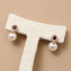 Faux-pearl Earrings Rose Gold - One Size