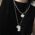 Alloy Coin & Tag Pendant Necklace
