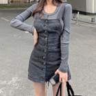 Denim Jumper Dress / Long-sleeve T-shirt